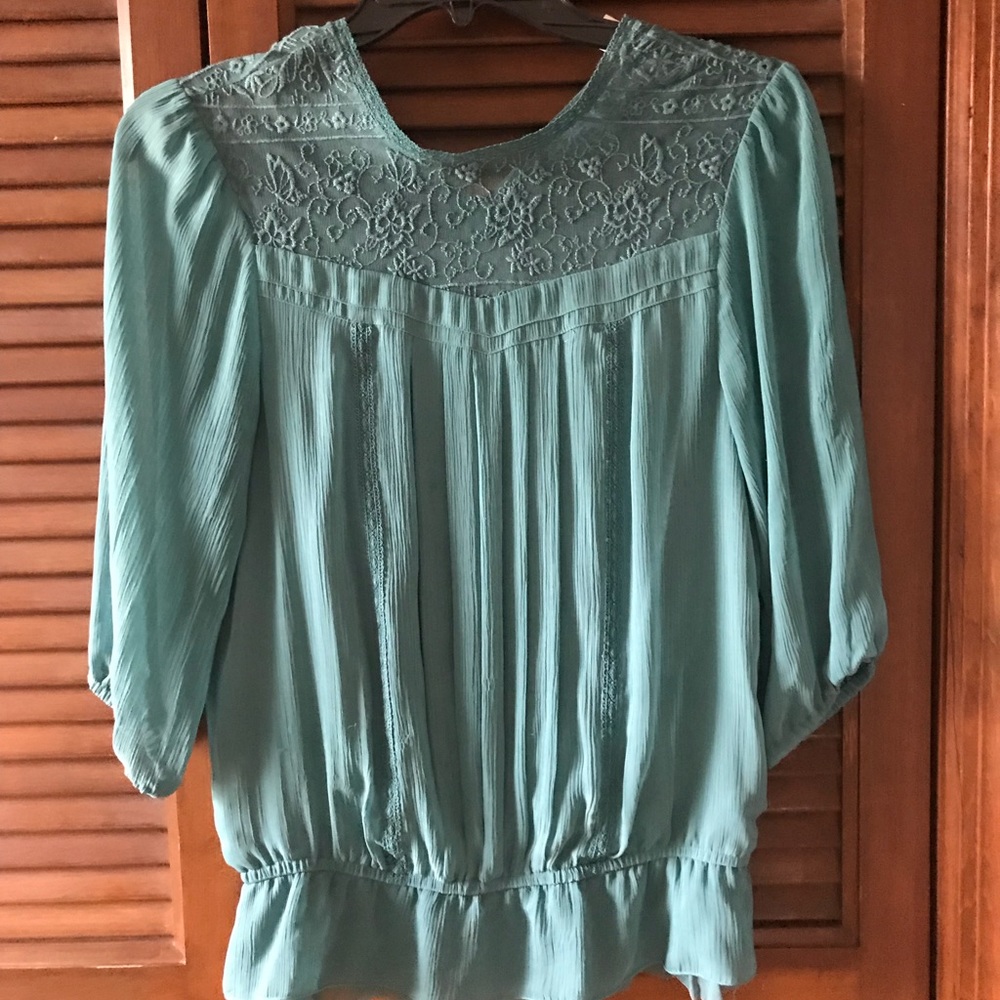 light blue blouse